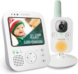 nannio Hero 3 Video Baby Monitor with Night Light & Vibration Assistant, 3.5" Display, Night Vision, 2-Way Audio Talk, Voice Activated, Temperature Sensor, Lullabies, No WiFi Needed, 2-Year Warranty