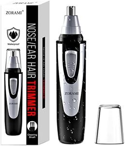 Ear and Nose Hair Trimmer Clipper - 2025 Professional Painless Eyebrow & Facial Hair Trimmer for Men Women,Battery-Operated Trimmer with IPX7 Waterproof,Dual Edge Blades for Easy Cleansing Black