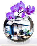 Skywin Convex Mirror Vase Silver Cubicle Decorations - 4.5 Inch Multipurpose Cubicle Mirror, Desk Mirror to See Behind You - Aesthetic Office Cubicle Accessories, Office Cubicle Decor Organizer