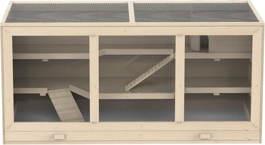 Pawhut Large Wooden Hamster Cage – Spacious Small Pet Habitat