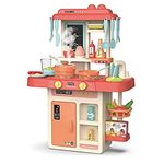 Little Hands Kitchen Set for Kids Girl 42-Piece Kitchen Set, Smoky, Music,Real Water Tap, Actually Fell of Kitchen for Your Kids Best Gift for Girls