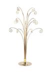 Creative Hobbies 20 Inch Tall Ornament Display Tree, Bright Brass Plated, Holds 15 Ornaments