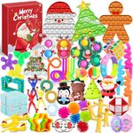 Chennyfun Fidget Advent Calendar, Christmas Countdown Calendar 2024 Poppet Fidget Toy Pack, 53PCS Sensory Fidget Toy Advent Calendar for Kids and Adults