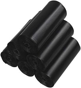 Qshape 10 L Black Trash Bin Liners, Bin Bags, 6 Rolls, 25 Bags Per Roll