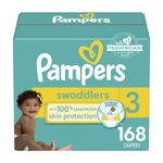 Pampers Diapers Size 3, 168 Count - Pampers Swaddlers Disposable Baby Diapers (Packaging & Prints May Vary)