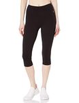 Energy Zone Women's Essential Cotton Capri Legging, Deep Black, Large