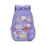 Genie Pearl Backpack for Girls, 17" Cute, Colourful Bags, Water Resistant and Lightweight, 3 Compartment with Happy Pouch, 27 Liters, Nylon Twill, Purple, Purple, 17 inch, Casual