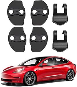 Tesla Model 3 Door Lock Cover Protector Model Y Accessories Latches Covers,ABS Door Stopper 6 Pcs(Matte Black)