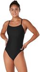 Speedo Women's Standard Swimsuit One Piece Prolt Flyback Solid Adult Colors, ECO Team Black, 36