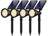 InnoGear Upgraded Solar Lights 2-in-1 Waterproof Outdoor Landscape Lighting Spotlight Wall Light Auto On/Off for Yard Garden Driveway Pathway Pool, Pack of 4 (Warm White)
