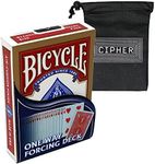 Bicycle One Way Forcing Deck - Magic Deck - Includes Cipher Playing Cards Bag (Red)