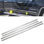 LJ International Quality Accessories Triple Chrome Plated Side Molding Belt Trims for Chevrolet Silverado+GMC Sierra