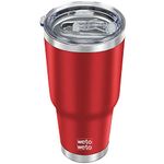 WETOWETO 30oz Tumbler, Stainless Steel Vacuum Insulated Water Coffee Tumbler Cup, Double Wall Powder Coated Spill-Proof Travel Mug Thermal Cup for Home Outdoor (Red, 1 Pack)