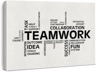 Inspirational Teamwork Canvas Wall Art Print Motivational Office Quotes Framed Paintings Team Artwork Home Office Wall Decor 15x12 Inches