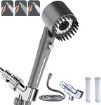 Shower Head with Handheld, Shower Heads High Pressure, High Flow Even with Low Water Pressure-Hand Held Showerhead Set,3 Modes Filtered Showerhead with 59″Replacement Hose/Bracket/Cotton Filters
