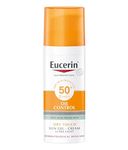 Eucerin Oil Control Sun Gel-Cream Dry Touch SPF 50+ 50ml, Unscented Sun Protection Gel for Sensitive, Oily and Acne-Prone Skin, Fast-Absorbing Sunscreen with UV Filter