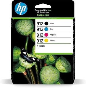 HP – 912 – Lot de 4 cartouches d'origine – Pour imprimantes HP Officejet 8010, 8010e series ; Officejet Pro 8020, 8020e series. Black ( noir) , Cyan ( bleu ), Magenta ( Rose ) et Yellow ( jaune )