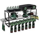 SANDPROX Power Tool Organizer,Power Drill Tool Holder,Heavy Duty Tool Shelf,Suitable Tool Rack for Tool Room, Workshop, Garage, Utility Storage Rack for Cordless Drill