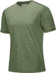 MAGCOMSEN Tops for Men UK Running Hiking Shirts Lightweight Quick Dry Gym Tops Breathable Comfort T-Shirts for Men Green 2XL