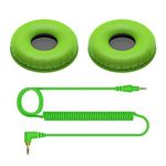 Pioneer DJ HC-CP08-G Ear Pads and Cord - Designed for Pioneer DJ HDJ CUE1 Series Heaphones - Green