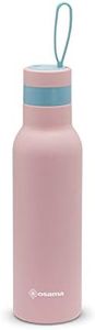 Osama - Botella Agua Acero Inoxidable 500ml Antibacteriana, Botella Termica 24h Cold y 12h Hot, Botella Agua Niños Colegio y Botella Gimnasio, Cantimplora Hermética Antideslizante 24Hcm, Rosa/Petróleo