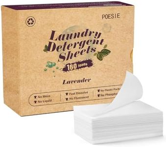 Poesie Laundry Detergent Sheets Lavender Scent 160 Sheets 80 Large Loads Soap Sheets Eco-Friendly Zero Plastic Hypoallergenic Portable Green Package Liquid Less HE Washing Detergent Strips for Save Place Traveling No Waste