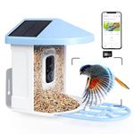 Smart Bird Feeder with Camera,Bird House Camera with AI Identify Bird Species,1080P HD Bird Watching Camera Auto Capture Bird Videos & Solar Panel,Free 64GB SD Card,Ideal Gift for Bird Lovers