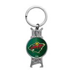 Rico Industries NHL Hockey Minnesota Wild Sculpted Bottle Opener Keychain -Great Gift Item