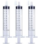 10ml Syringe for Liquid, Oral, Scientific Labs, Measurement, Dispensing, with Cap- 3 Pack