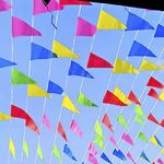 Colorful Pennant Banner Flags,328 Ft Long Plastic Pennant Party Rainbow String Curtain Banner for Party Decorations,Birthdays,Festivals,Christmas Decorations