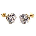 Arranview Jewellery 7mm CZ solitaire stud earrings in 9ct yellow gold