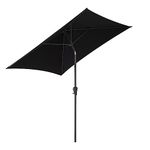 CorLiving 6.5ft Square Outdoor Market Table Patio Umbrella with Tilt for Patio, Beach, Balcony, Backyard, Pool in Black