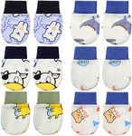 6 Pairs Newborn Baby Mittens No Scratch Gloves Infant Toddler Anti Scratch Essentials Unisex Cotton for 3-9 Months Girls Boys(Classic Colors, Thin)