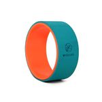 WISELIFE Yoga Wheel For Men & Women | Big Circle Wheel For Abs, Home Training, Deep Tissue Massage, Back Pain, Stretching, Back Bends,Sweat Resistant | 12.75x5.75 inch (Teal-Dark Orange)