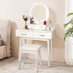 SMOOL Vanity Desk with Lighted Mirr