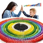 Toy ImagineTM 1200 pcs Colorful Wooden Domino Block Set for Kids Educational and Learning Activity Game Play | Helps in Skill Development and Color Recognition (12 Colors)