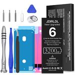 [3200mAh] Battery for iPhone 6, New Upgrade Ultra High Capacity Replacement 0 Cycle Battery Compatible with iPhone 6 A1586,A1589,A1549 with Complete Repair Tool Kit and Instructions