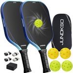 Pickleball Paddles Set of 2 - Graphite Carbon Fiber Pickle Ball Paddle Composite -USAPA Compliant Pro Pickle Racket -14mm Lightweight PP Honeycomb Core -Men's and Women's Outdoor Game Gift Set/Blue