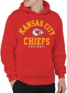 Junk Food Clothing x NFL - Kansas City Chiefs - Classic Team Logo - Adult Pullover Hooded Sweatshirt for Men and Women - Size 2 X-Large