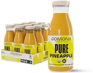 Pomona Organic Juices Pure Pineapple Juice, 8.4 Ounce Bottle (Pack of 12), Cold Pressed Organic Juice, Non-GMO, No Sugar Added, Not from Concentrate, Gluten Free, Kosher Certified, Preservative Free