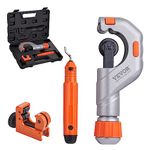 VEVOR 3PCS Tubing Cutter Set, 3/16"-2" O.D. Heavy Duty Pipe Cutter | 1/8"-7/8" O.D. Mini Pipe Cutter | Deburring Tool, Professional Pipe Cutter Kit for Aluminum, Stainless Steel, Copper, Plastic Pipes