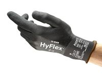 Ansell HyFlex 11-849 Multi-purpose Work Gloves for Light Duties in Nitrile Foam, Grip and Comfort Technologies, for Industrial, Automotive, Home-improvement Operations, Black, Size M (12 Pairs)