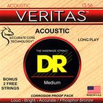 DR Strings VERITAS™ - Coated Core Technology Acoustic Guitar Strings: Medium 13-56