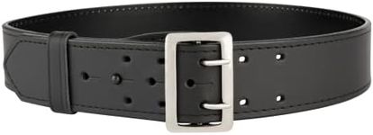 Perfect Fit Leather Duty Belt 2.25 inch Basketweave Sam Browne Belt US Made, Order 2 Sizes up, Black, 60