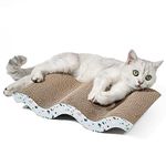 Conlun Cat Scratcher Cat Scratching Board Cardboard Cat Scratchers with Premium Scratch Textures Design Curved Shape Reversible Use Durable Scratching Pad(Large-Mountain)