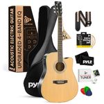 PYLE 6 String Acoustic Guitar, Left, Brown (PEAG99)