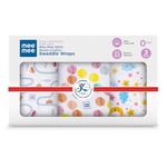 Mee Mee 100% Muslin Cotton Swaddle Wrapper Set (Pack of 3) | Soft, Quick-Drying & Highly Absorbent Baby Blanket Towel | Printed Mulmul Cloth for Newborn Essentials (Multicolour, 120 × 100 cm)