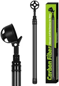SevnElk 9Ft Golf Ball Retriever Telescopic, Carbon Fiber Golf Ball Picker Upper for Water, Lightweight & Durable Golf Ball Grabber with 2 Claw Sucker Tool, Golf Accessories Gifts for Men Women