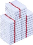 Utopia Towels - 24 Pack Dish Towels - 100% Cotton (38 x 64 cm) Kitchen Towels, Bar Cloth and Tea Towels for Catering, Drying, Cleaning and Washing (Red)