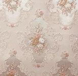 Decora Furnishings Luxurious Woven Jacquard Victorian Floral Damask Design Heavy Furnishing Fabric For Upholstery Sofa, Chair, Cushion Covers, Craft - Width 54 inches - Fabric By The Meter (Soft Pink)